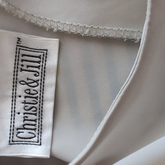 Platinum by Dorothy Schoelen Long Sleeve Floral Tan and Red Blouse Set Size  S - Picture 8 of 10